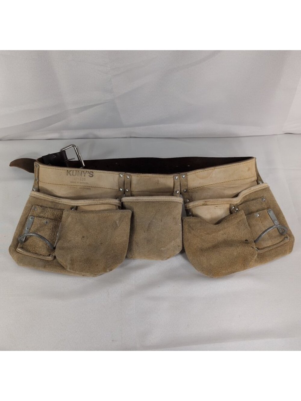 Kuny's AP-630 Carpenter's Apron Full Grain Leather KUNAP630 Beige 5 Pocket